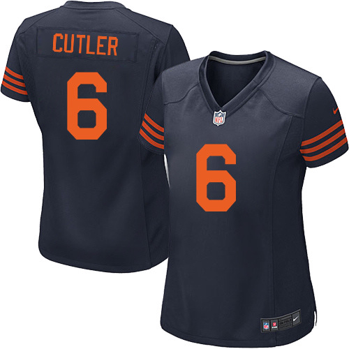 Women's Limited Jay Cutler Nike Jersey Navy Blue Alternate - #6 1940s Throwback NFL Chicago Bears